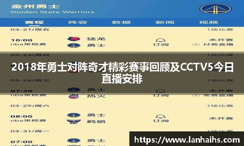 2018年勇士对阵奇才精彩赛事回顾及CCTV5今日直播安排